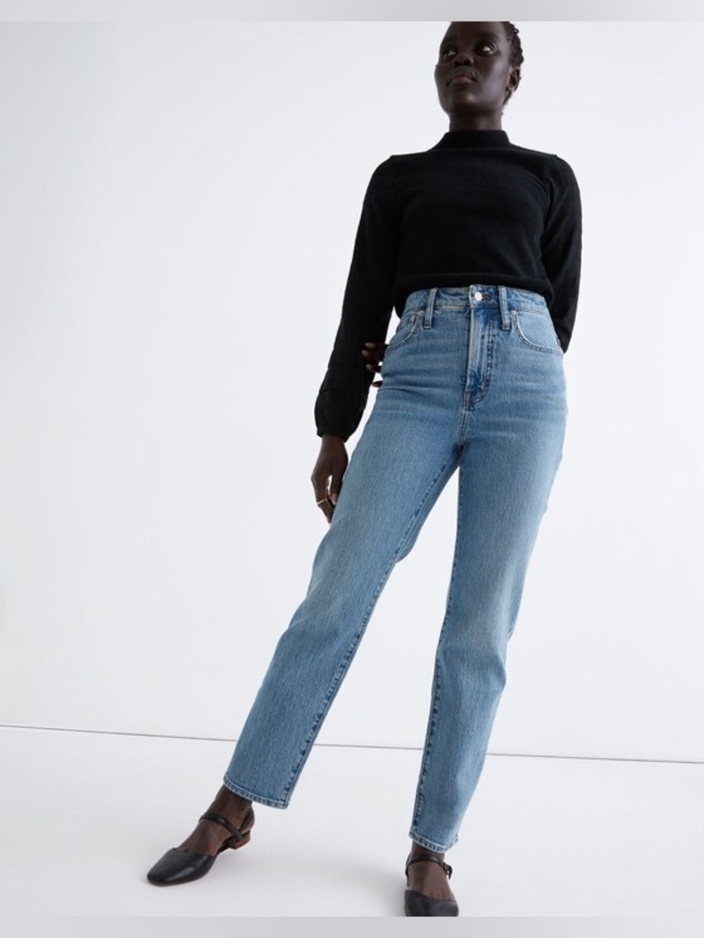 Madewell The Curvy Perfect Vintage Straight Jean in Hoye Wash